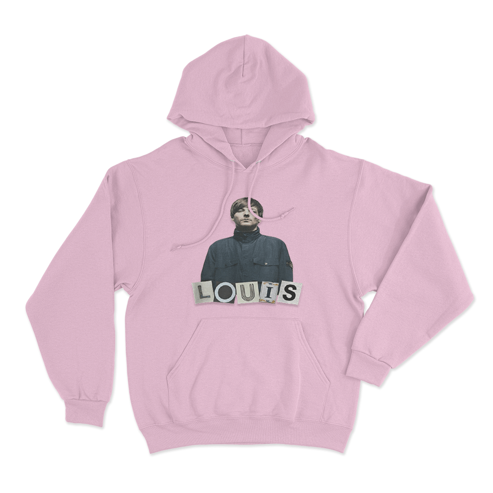Louis Portrait Letters Unisex Hoodie Pink Louis Portrait Letters Unisex Hoodie Pink