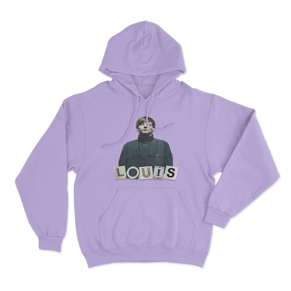 Louis Portrait Letters Unisex Hoodie Purple Louis Portrait Letters Unisex Hoodie Purple