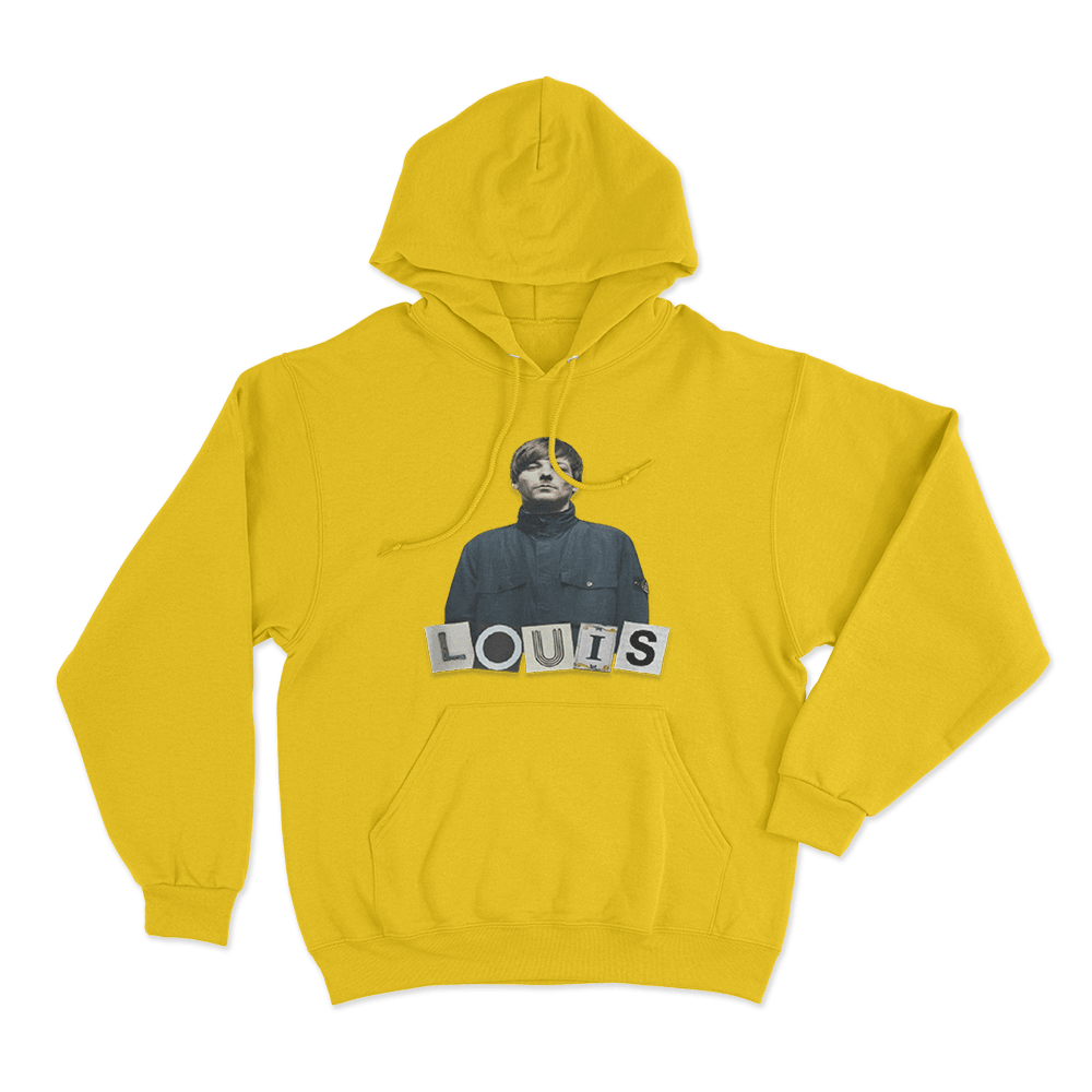 Louis Portrait Letters Unisex Hoodie Yellow Louis Portrait Letters Unisex Hoodie Yellow