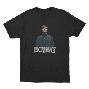Louis Portrait Letters Unisex T Shirt Black