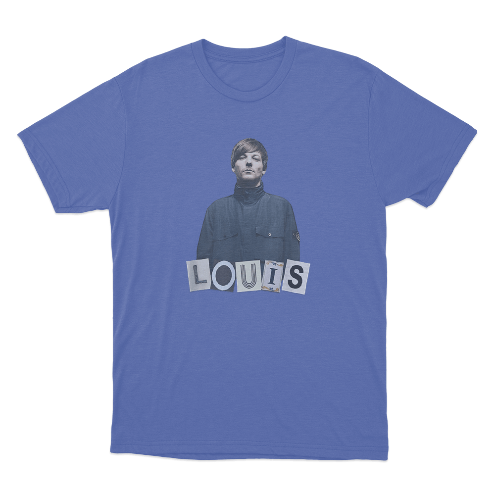 Louis Portrait Letters Unisex T Shirt Blue Louis Portrait Letters Unisex T Shirt Blue
