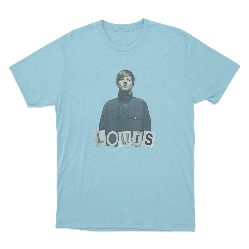 Louis Portrait Letters Unisex T Shirt Sky Blue Louis Portrait Letters Unisex T Shirt Sky Blue