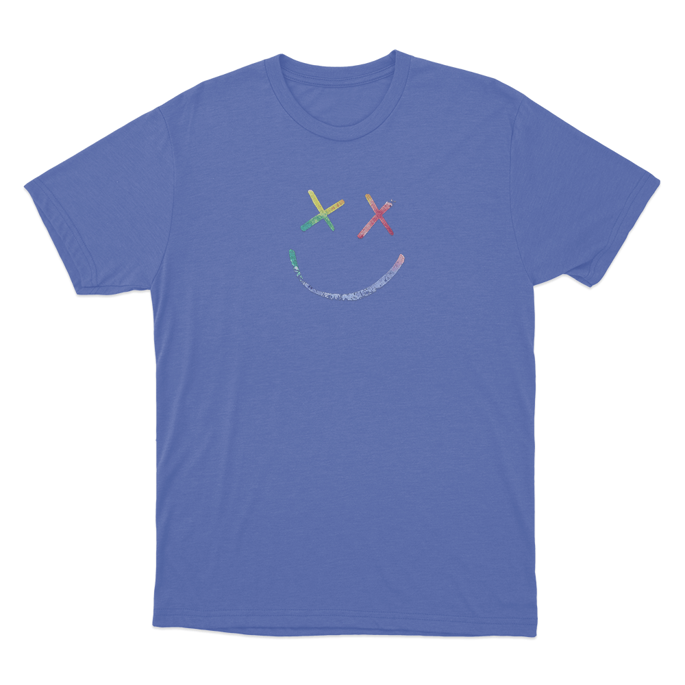 Rainbow Smiley Face Logo Unisex T Shirt Blue Rainbow Smiley Face Logo Unisex T Shirt Blue