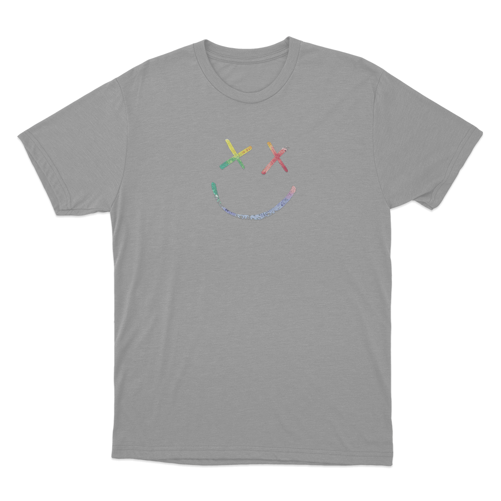 Rainbow Smiley Face Logo Unisex T Shirt Grey Rainbow Smiley Face Logo Unisex T Shirt Grey