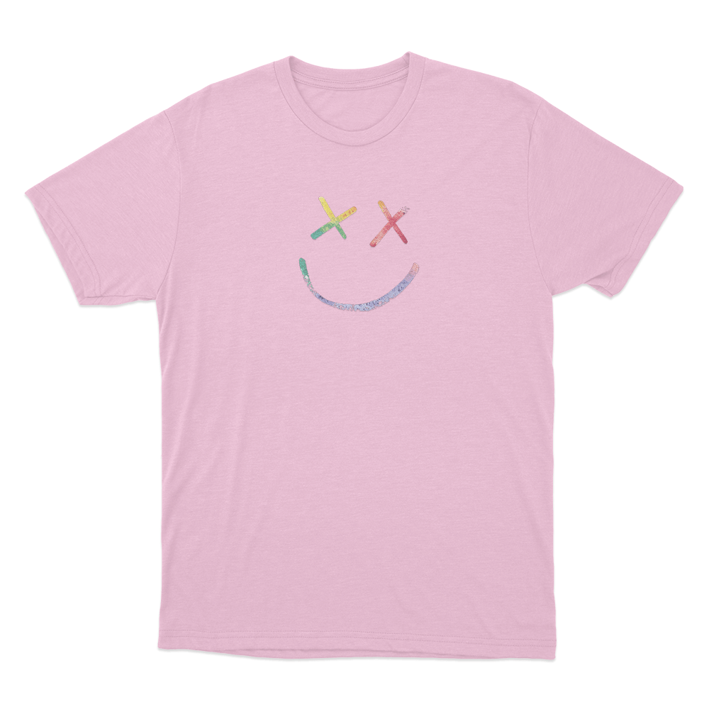Rainbow Smiley Face Logo Unisex T Shirt Pink Rainbow Smiley Face Logo Unisex T Shirt Pink