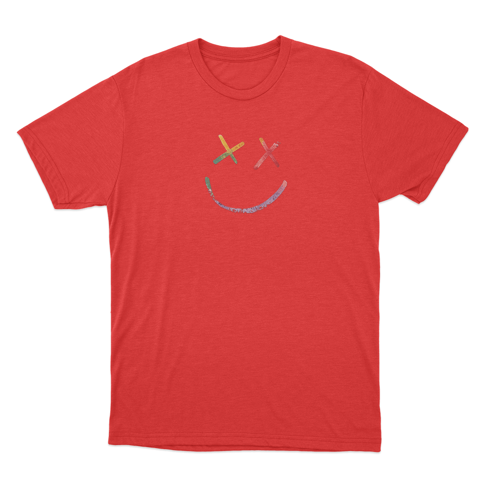 Rainbow Smiley Face Logo Unisex T Shirt Red Rainbow Smiley Face Logo Unisex T Shirt Red