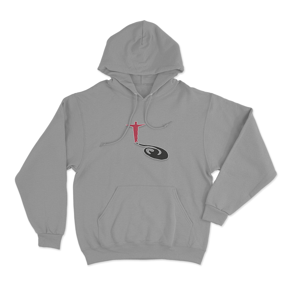 Red Figure Question Mark Unisex Hoodie Grey Red Figure Question Mark Unisex Hoodie Grey