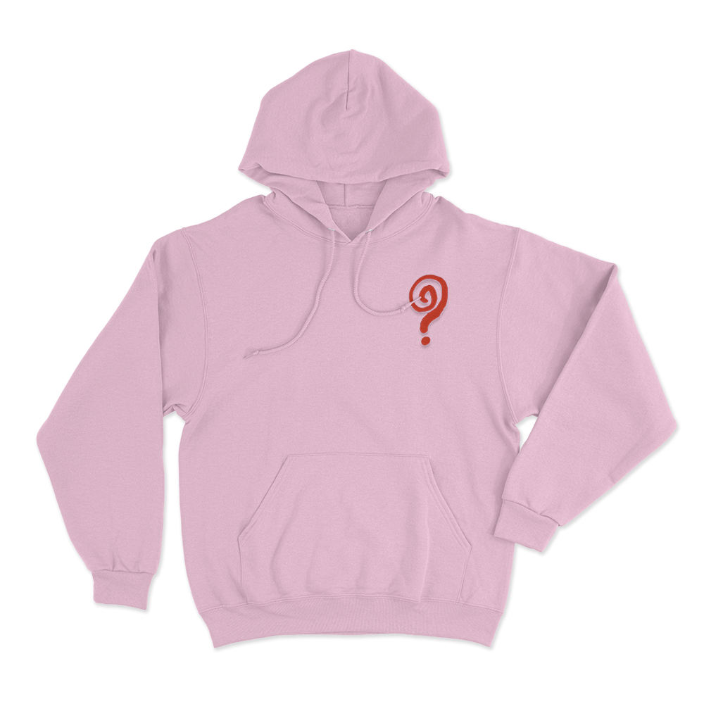 Swirly Question Mark Unisex Hoodie Pink Swirly Question Mark Unisex Hoodie Pink