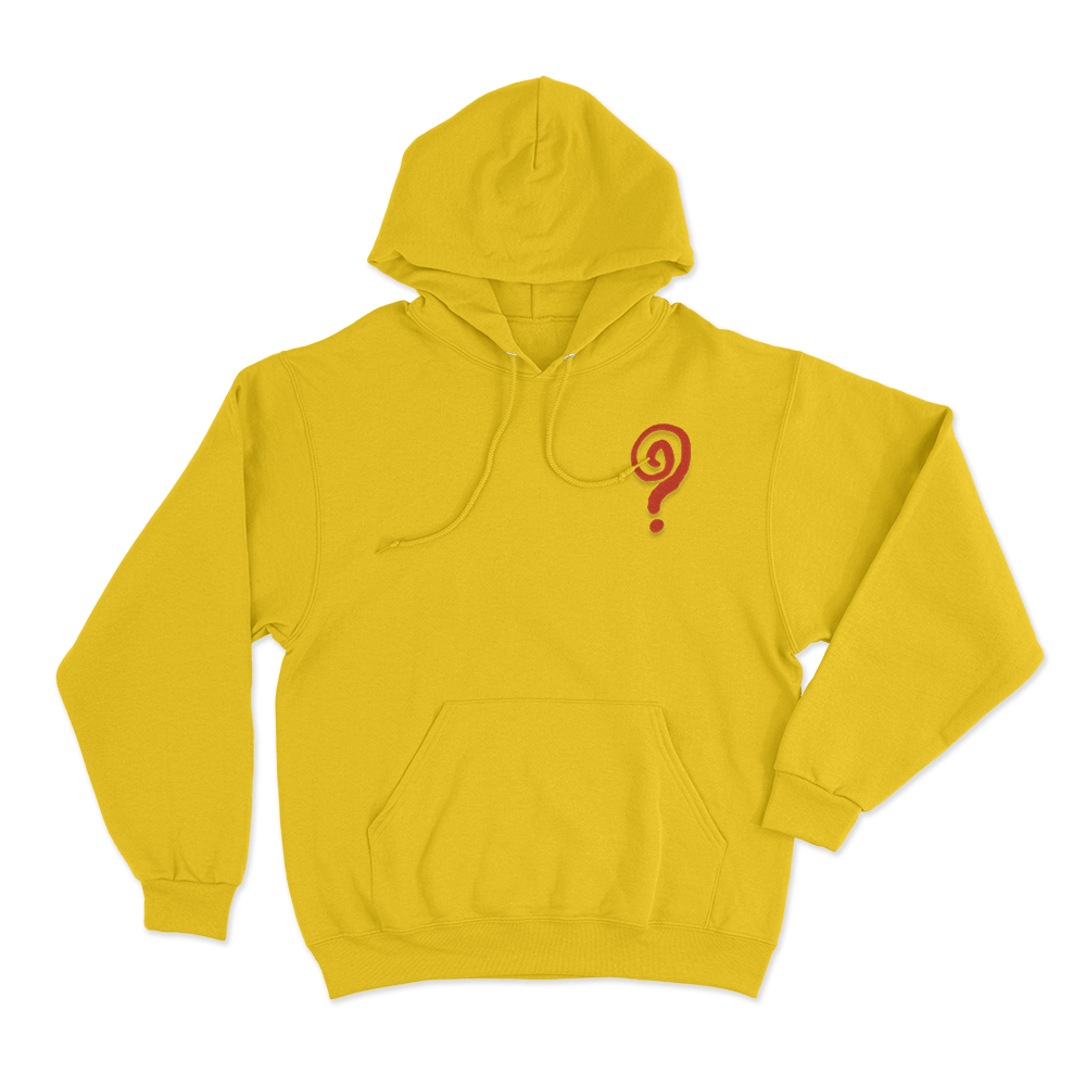 Swirly Question Mark Unisex Hoodie Yellow Swirly Question Mark Unisex Hoodie Yellow