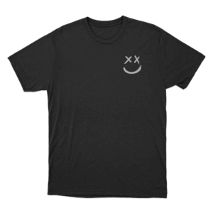 White Smiley Logo Unisex T Shirt Black