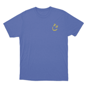 Yellow Smiley Logo Unisex T Shirt Blue